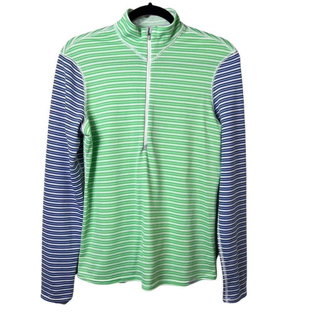 Patagonia Capilene 1/4 Zip Striped Midweight Baselayer Top Sz M